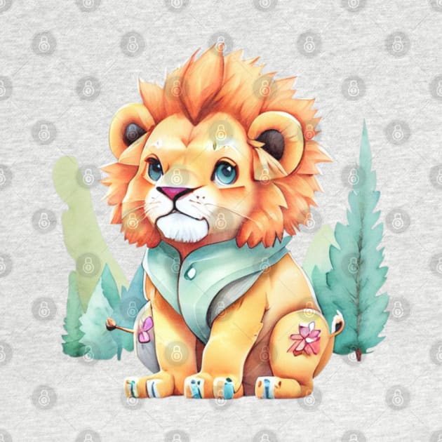 cute colorful lion by A&A